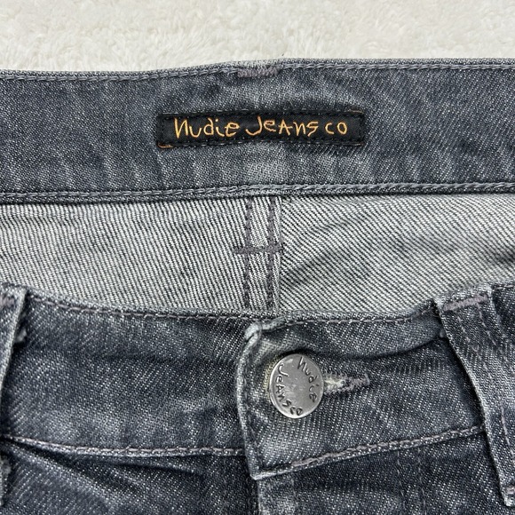 Nudie Jeans Co Grim Tim Jeans Men's 30x26 Crinkle Grey Button Fly Tag 31x32 - Picture 3 of 15